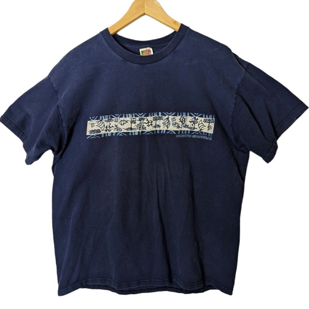 Vintage Hawaii North Shore T-Shirt Unisex Navy Blue Y2K Size‎ XL